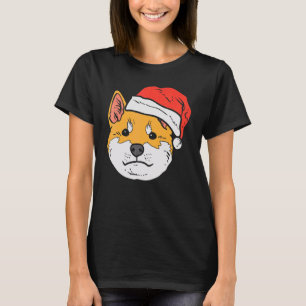 Kerstman Hoed Shiba Inu Akita Akita Japanse Doge K T-shirt