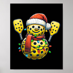 Kerstman Hoed Sneeuwman Familie Matching Ckleball Poster