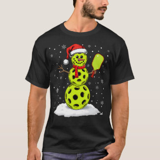 Kerstman Hoed Sneeuwman Kerst Grappige Pickleball  T-shirt