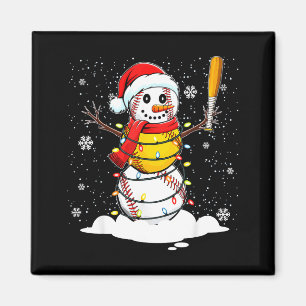 Kerstman Hoed Sneeuwman Kerst Morsig Honkbal Softb Magneet