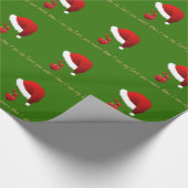 Kerstman hoed typografie script liefdesbericht cadeaupapier (Hoek)