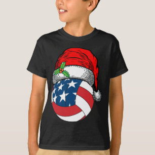 Kerstman hoed volleybal sport grappig cadeau t-shirt