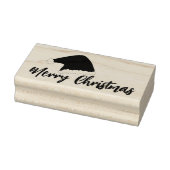 Kerstman Hoed Vrolijk Kerstmis Script Rubberstempel (Stempel)