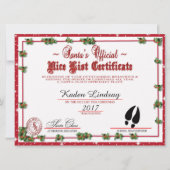 Kerstman Holly's lijst van Nice Feestdagenkaart (Voorkant)