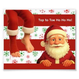 Kerstman hoofd & benen Noorderlicht leuk Kerst ont Foto Afdruk