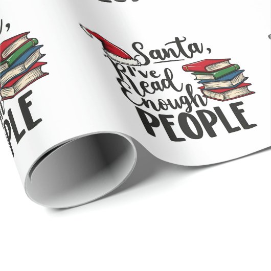 Kerstman Ik heb genoeg mensen gelezen Boek kerstli Cadeaupapier (Rol Hoek)