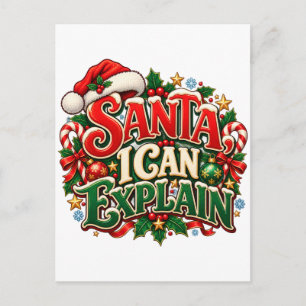 Kerstman, ik kan het uitleggen Grappige Kerstkaart Feestdagenkaart