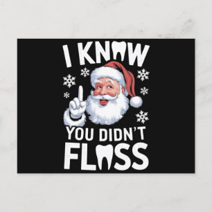 Kerstman ik weet dat je niet hebt geflost Tandarts Briefkaart