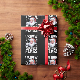 Kerstman ik weet dat je niet hebt geflost Tandarts Cadeaupapier