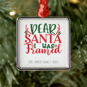 Kerstman Ik werd ingelijst - Personaliseren- Kerst Metalen Ornament
