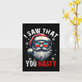 Kerstman ik zag dat je stout was Grappige Kerstman Kaart (Gele Bloem)