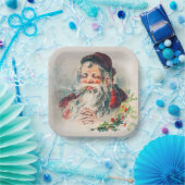 Kerstman Illustration Holiday Papieren Bordje (Feest)