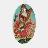 kerstman in de bloem keramisch ornament (Rechts)
