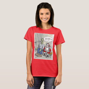 Kerstman in de gevangenis vrouwen rood T-shirt