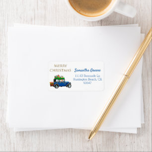 Kerstman in de klassieke auto etiket