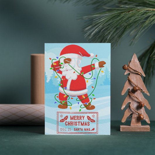 Kerstman in de problemen Grappige Kerstkaart Feestdagenkaart