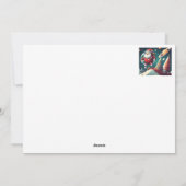 Kerstman in de ruimte leuk retro feestdagenkaart (Achterkant)