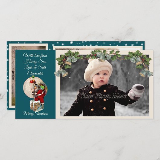 Kerstman in de schoorsteen Kerstkaart (Voorkant / Achterkant)