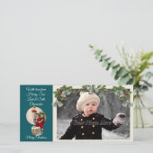 Kerstman in de schoorsteen Kerstkaart (Staand voorkant)