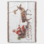  kerstman in de sneeuw deken (Voorkant Verticaal)