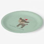 kerstman in een roodkerstman papieren bordje (Gekanteld)