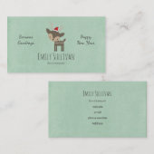 kerstman in een roodkerstman visitekaartje (Voorkant / Achterkant)