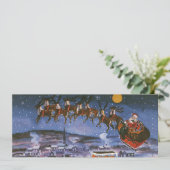 Kerstman in een slee vliegend (Staand voorkant)