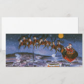 Kerstman in een slee vliegend (Voorkant / Achterkant)