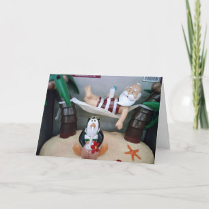 KERSTMAN IN HANGMAT FEESTDAGEN KAART