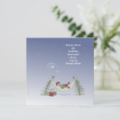 kerstman in hangmat kaart (Staand voorkant)