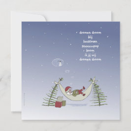 kerstman in hangmat kaart