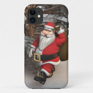 Kerstman in het bos iPhone 11 hoesje