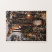Kerstman in het bos legpuzzel (Horizontaal)