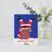 Kerstman in het Briefkaart van de schoorsteen (Staand voorkant)