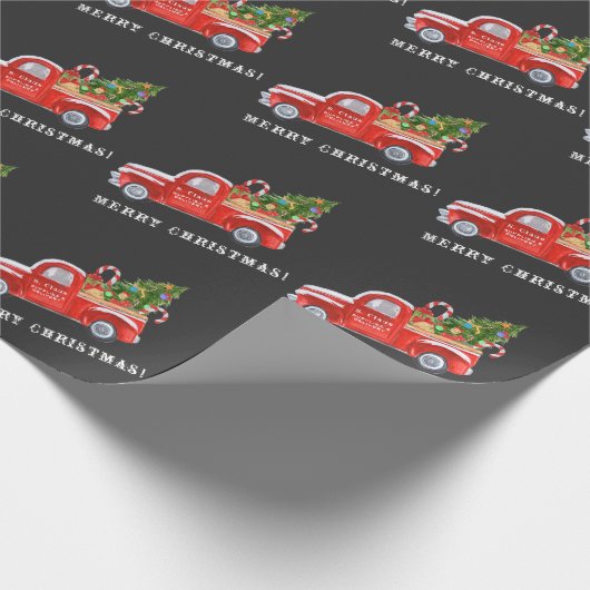 Kerstman in het  Rode-kerstvenster Cadeaupapier (Hoek)