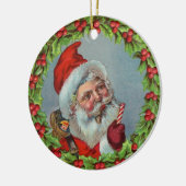  kerstman in het Wreath-Ornament Keramisch Ornament (Links)