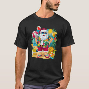 Kerstman in juli op het strand Hawaiian Summer V T-shirt