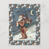 KERSTMAN IN KNUFFELBEERPAK, KERSTKNUFFELS FEESTDAGENKAART (Voorkant)