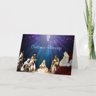 Kerstman in Nativiteit Kaart