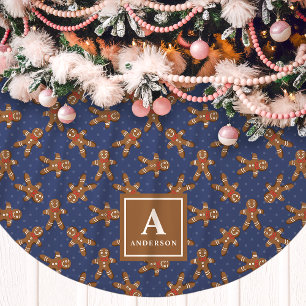 Kerstman in Navyblauwe Peperkoek Monogram Kerstboom Rok