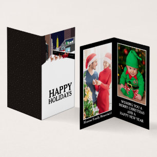 Kerstman in New York, familiefoto kerstkaart Visitekaartjes