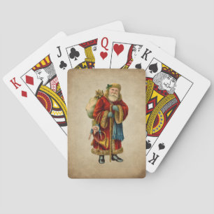Kerstman in oude-wereldstijl pokerkaarten