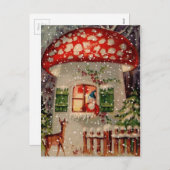  kerstman in paddenstoel feestdagenkaart (Voorkant / Achterkant)