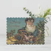  kerstman in Roadster Feestdagenkaart (Staand voorkant)