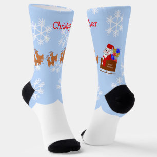 Kerstman In Slede Ontwerp Kerstmis Sokken