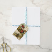 kerstman in Sleigh Cadeaulabel (Met Touw)