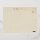  kerstman in Sleigh Merry Gold Folie Feestdagen Briefkaart (Achterkant)