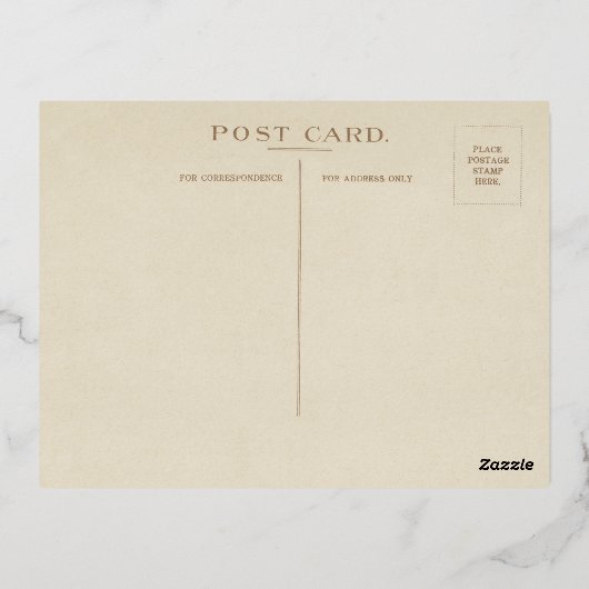  kerstman in Sleigh Merry Gold Folie Feestdagen Briefkaart (Achterkant)