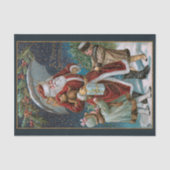  Kerstman in Sneeuw met Kinderen & Paraplu Tissuepapier (Voorkant)