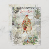  kerstman in sneeuwkraakbeen feestdagenkaart (Voorkant / Achterkant)